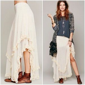 NWT Free People Spanish Court Maxi Slip Skirt Size XS